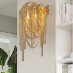 Sophia Modern Aluminum Chain Tassel Wall Sconce
