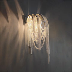 Sophia Modern Aluminum Chain Tassel Wall Sconce