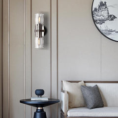 Industrial Crystal Glass Cup Linear Wall Sconce