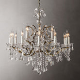 19TH C.Clear Royal Cut Crystal Round Chandelier 33
