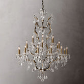 19TH C.Clear Royal Cut Crystal Round Chandelier 40