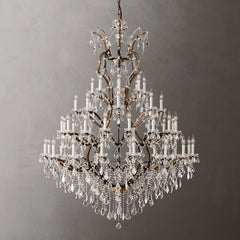 19TH C.Clear Royal Cut Crystal Round Chandelier 60