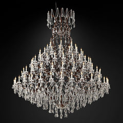 19TH C.Clear Royal Cut Crystal Round Chandelier 101