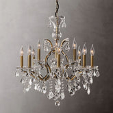 19TH C.Clear Royal Cut Crystal Round Chandelier 28