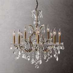 19TH C.Clear Royal Cut Crystal Round Chandelier 28