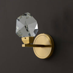 Aurelia Modern Faceted Crystal Brass Wall Sconce