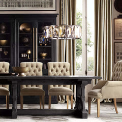 Faceted Crystal Glass Round Chandelier D22