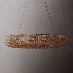 Luxury Crystal Halo Round Chandelier