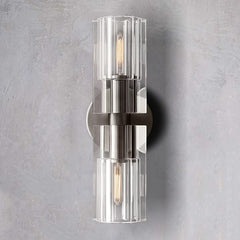 Industrial Crystal Glass Cup Linear Wall Sconce