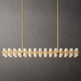 Industrial Rectangular Crystal Chandelier