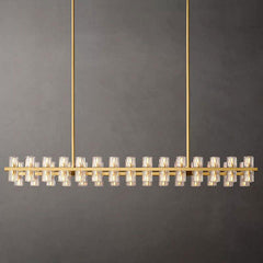 Industrial Rectangular Crystal Chandelier