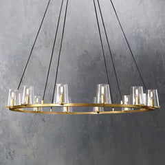Penelope Modern Clear Glass Round Chandelier