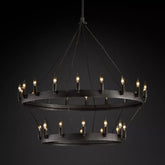 Vintage Candelabra Two-Tier Round Chandelier