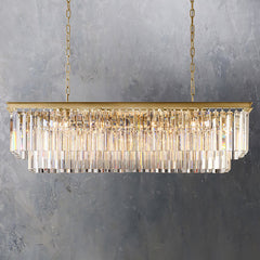 Modern Rectangular K9 Crystal Chandelier