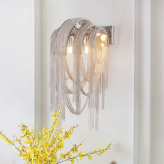 Sophia Modern Aluminum Chain Tassel Wall Sconce