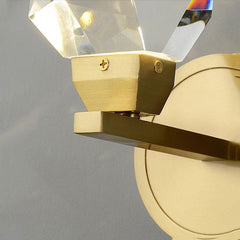 Aurelia Modern Faceted Crystal Brass Wall Sconce