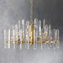 Bonnie Faceted Crystal Prisms Round Chandelier