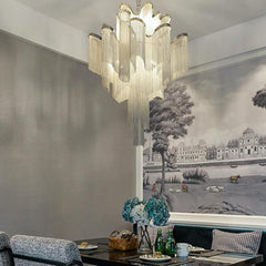 Gladys Aluminum Chain Tassel Stream Chandelier
