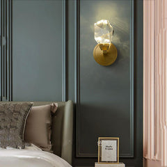 Aurelia Modern Faceted Crystal Brass Wall Sconce