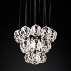 Belle De Crystal Ball Round Cluster Chandelier 19