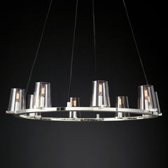 Penelope Modern Clear Glass Round Chandelier