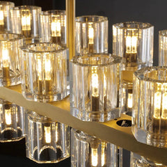 Industrial Rectangular Crystal Chandelier