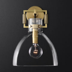 Machinist Glass Cloche Sconce 10