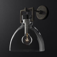 Machinist Glass Cloche Sconce 10