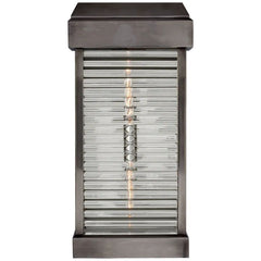 Rolf Large Curved Glass Louver Wall Sconce Outdoor