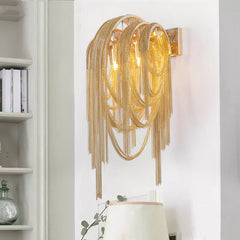 Sophia Modern Aluminum Chain Tassel Wall Sconce