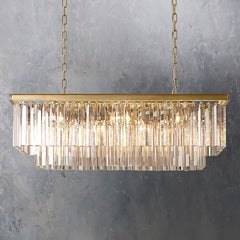 Modern Rectangular K9 Crystal Chandelier