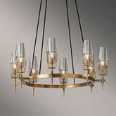 Delia Brass Chandelier Glass Lighting
