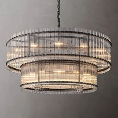 Marcia Glass TWO-TIER Round Chandelier D60