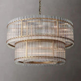 Marcia Glass TWO-TIER Round Chandelier D48