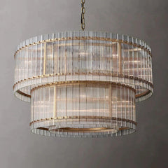 Marcia Glass TWO-TIER Round Chandelier D48
