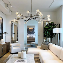 Belle De Crystal Ball Round Chandelier 48