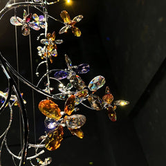 Crystal Flower Branch Pendant Light