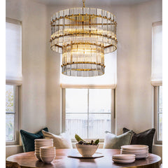 Marcia Glass TWO-TIER Round Chandelier D16