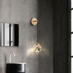 Aurelia Modern Faceted Crystal Wall Sconce