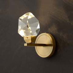 Aurelia Modern Faceted Crystal Brass Wall Sconce