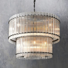 Marcia Glass TWO-TIER Round Chandelier D37