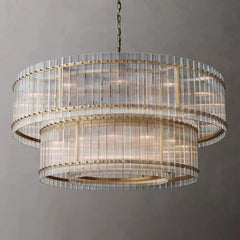 Marcia Glass TWO-TIER Round Chandelier D60