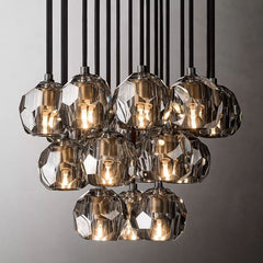 Belle De Crystal Ball Round Cluster Chandelier 19