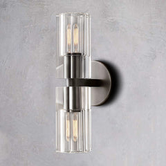 Industrial Crystal Glass Cup Linear Wall Sconce