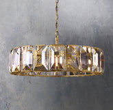 Faceted Crystal Glass Round Chandelier D43