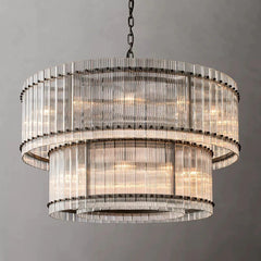 Marcia Glass TWO-TIER Round Chandelier D48