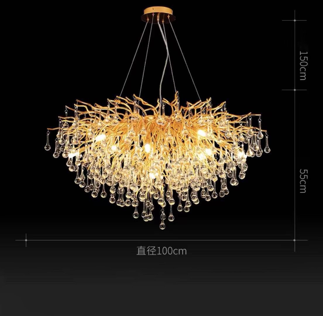 Modern Crystal Branch Chandelier