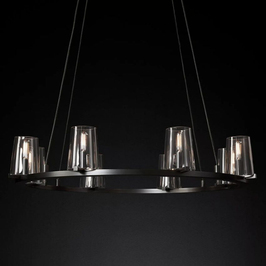 Penelope Modern Clear Glass Round Chandelier