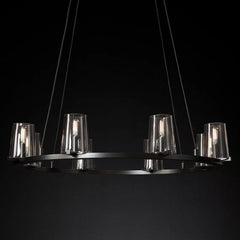 Penelope Modern Clear Glass Round Chandelier