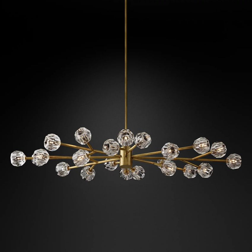 Belle De Crystal Ball Oval Chandelier 72